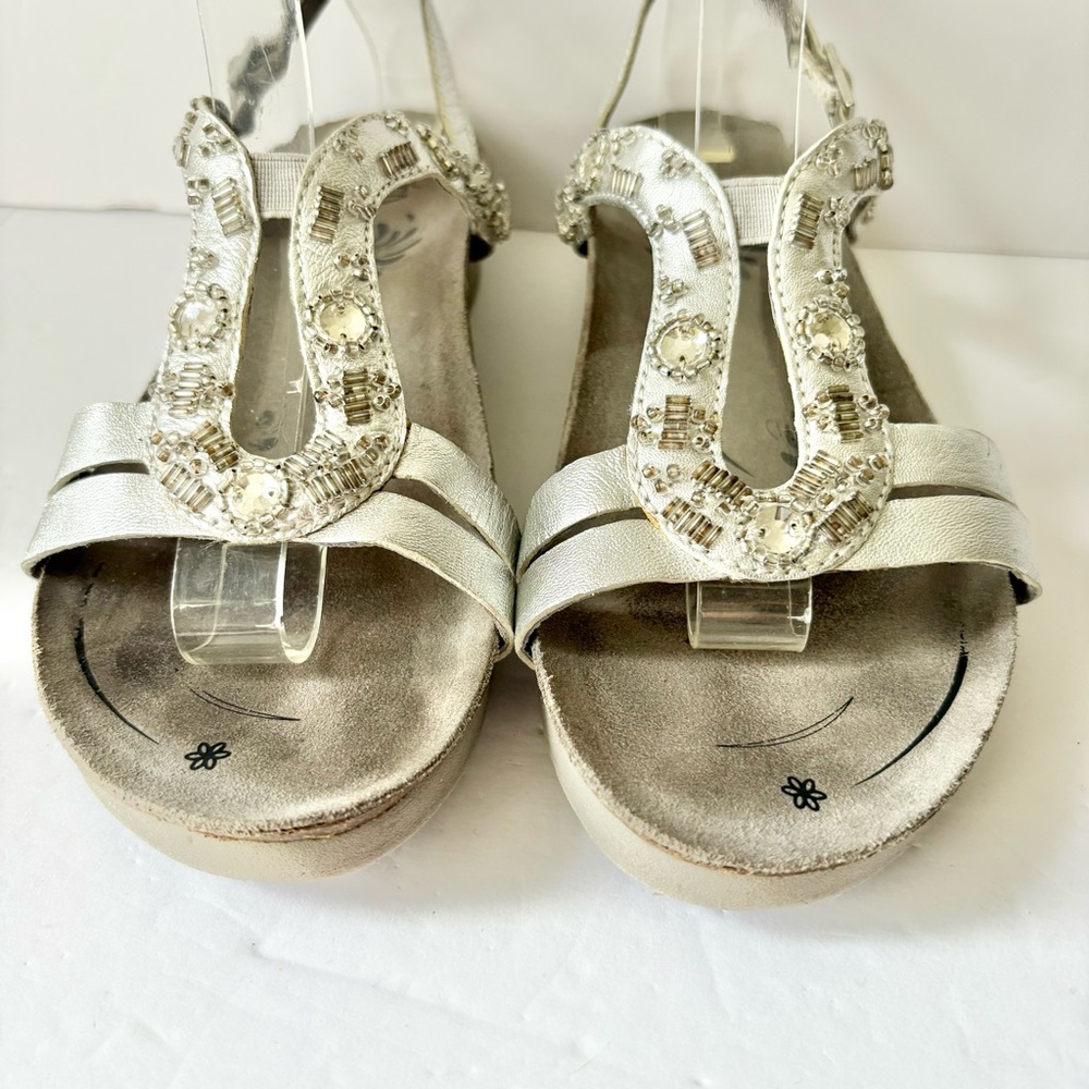 Abeo Silver Gemstone Studded Sandals - Picture 3 of 9